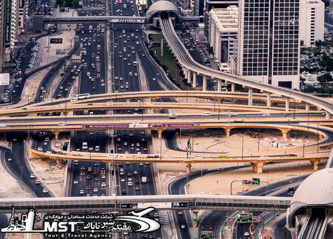 Aerial_View_of_Dubai_Traffic | دبی - عکسهای زیبا از دبی - عکس دبی