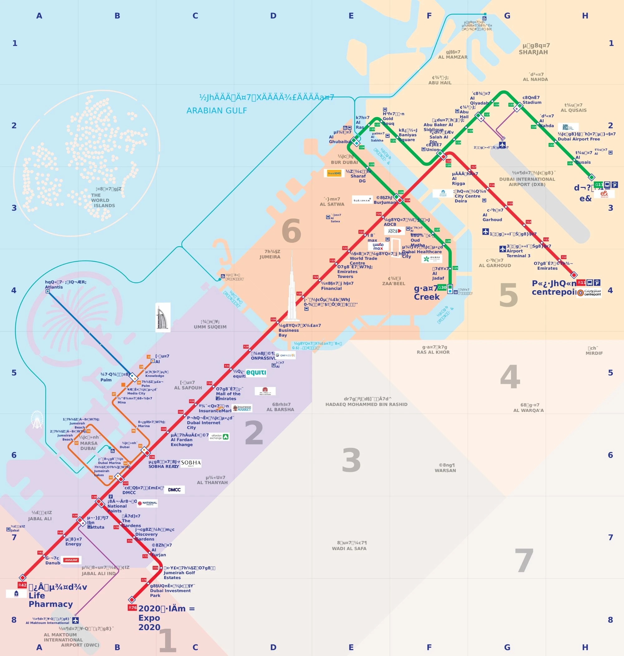 راهنمای نقشه متروی دبی
