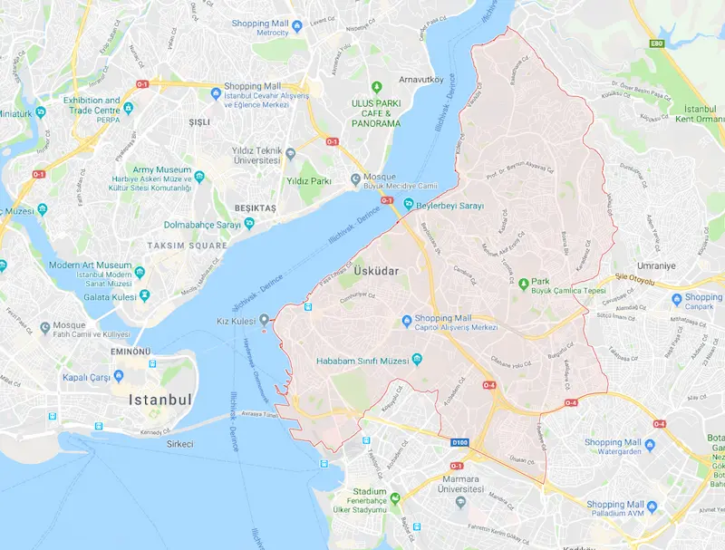 منطقه اسکودار در امتداد تنگه بسفر