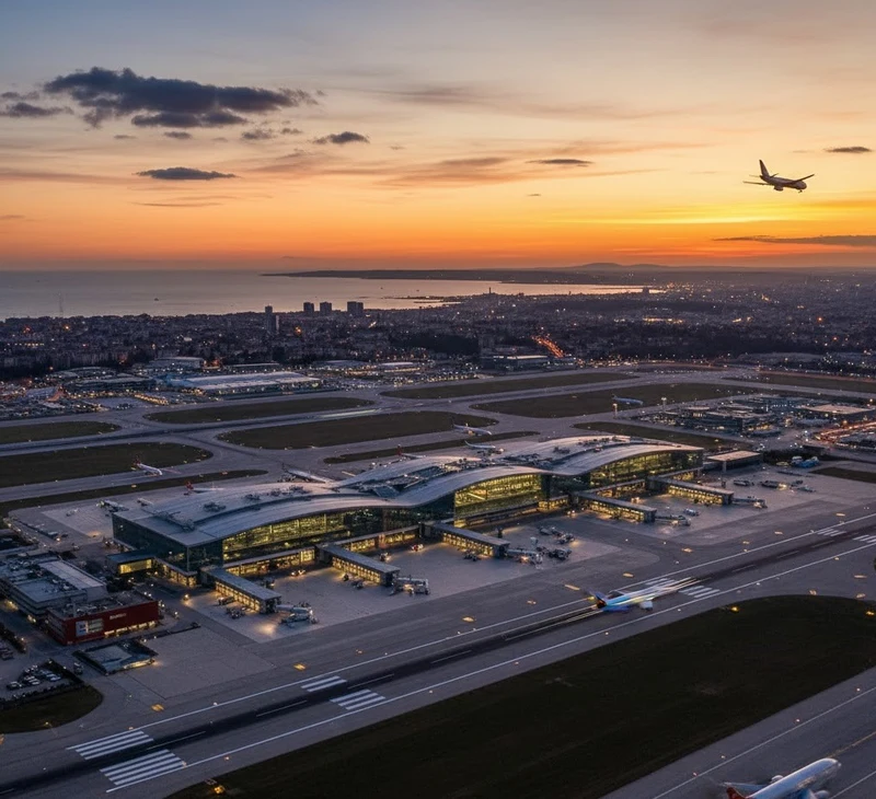 نمای هوایی از فرودگاه بین‌المللی جدید استانبول