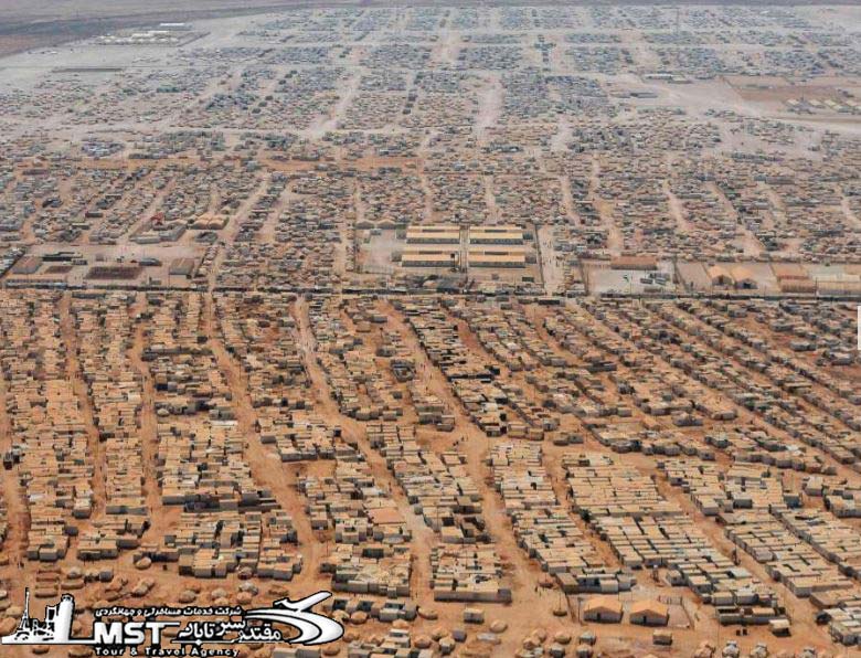 مکان های معروف,عکس هوایی جالب | اردوگاه زعتری، اردن